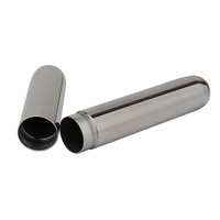 POLISHED STAINLESS STEEL CIGAR TUBE