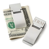 BRUSHED STAINLESS STEEL MONEY CLIP