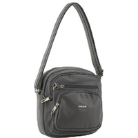 PIERRE CARDIN NYLON ANTI-THEFT CROSS BODY BAG - GREY