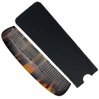 PARKER OX HORN POCKET COMB WITH LEATHER CASE